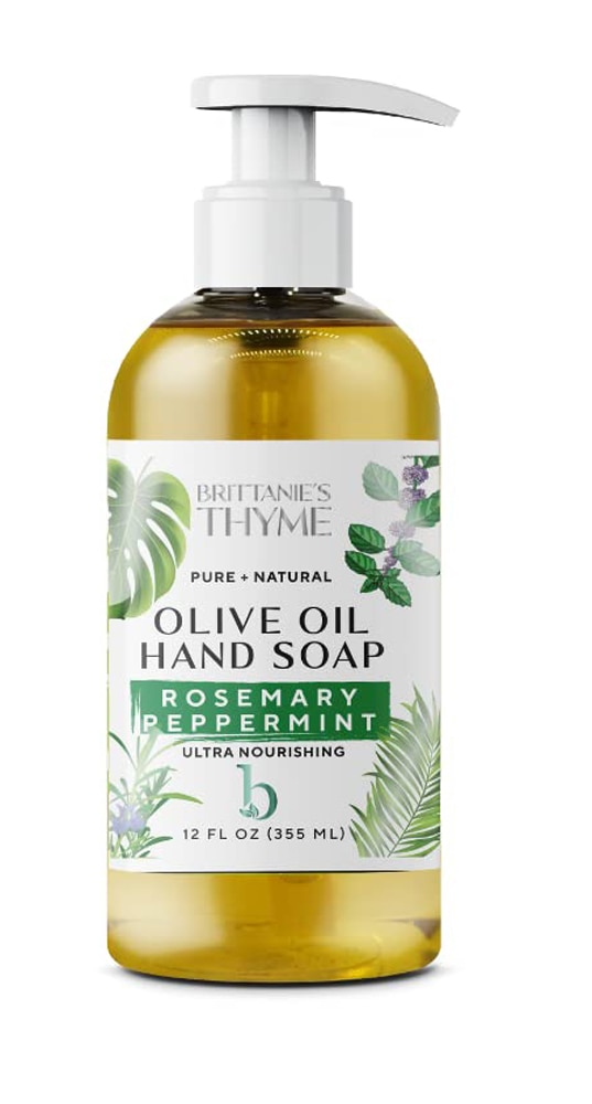 Мыло для рук с оливковым маслом — Розмарин и мята — 12 жидких унций Brittanie's Thyme