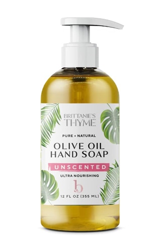 Мыло для рук с оливковым маслом — без запаха — 12 жидких унций Brittanie's Thyme