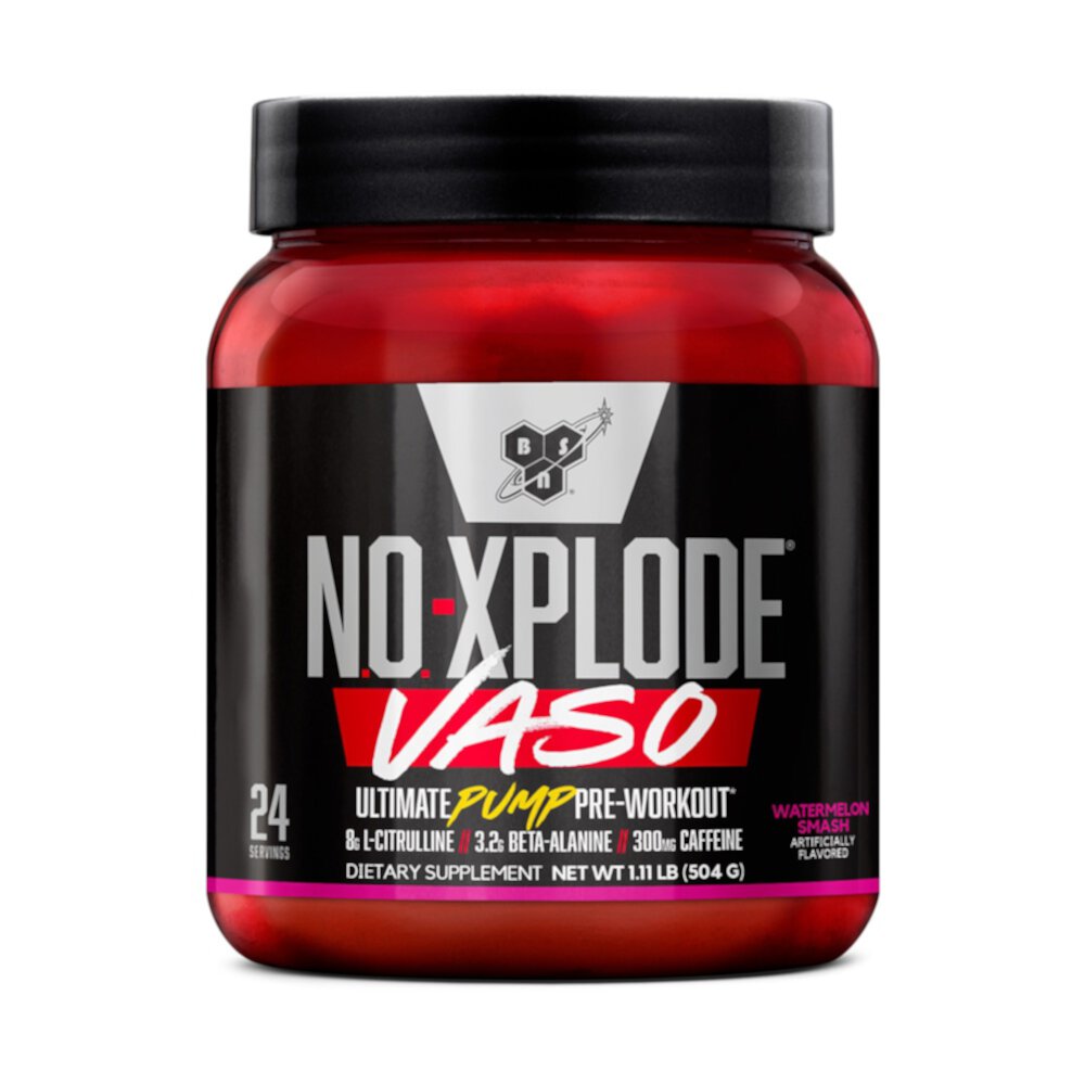 NO-Xplode Vaso - Ultimate Pump Арбузный коктейль перед тренировкой, 24 порции BSN