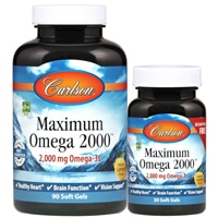 Maximum Omega 2000 Натуральный лимон — 120 мягких таблеток Carlson