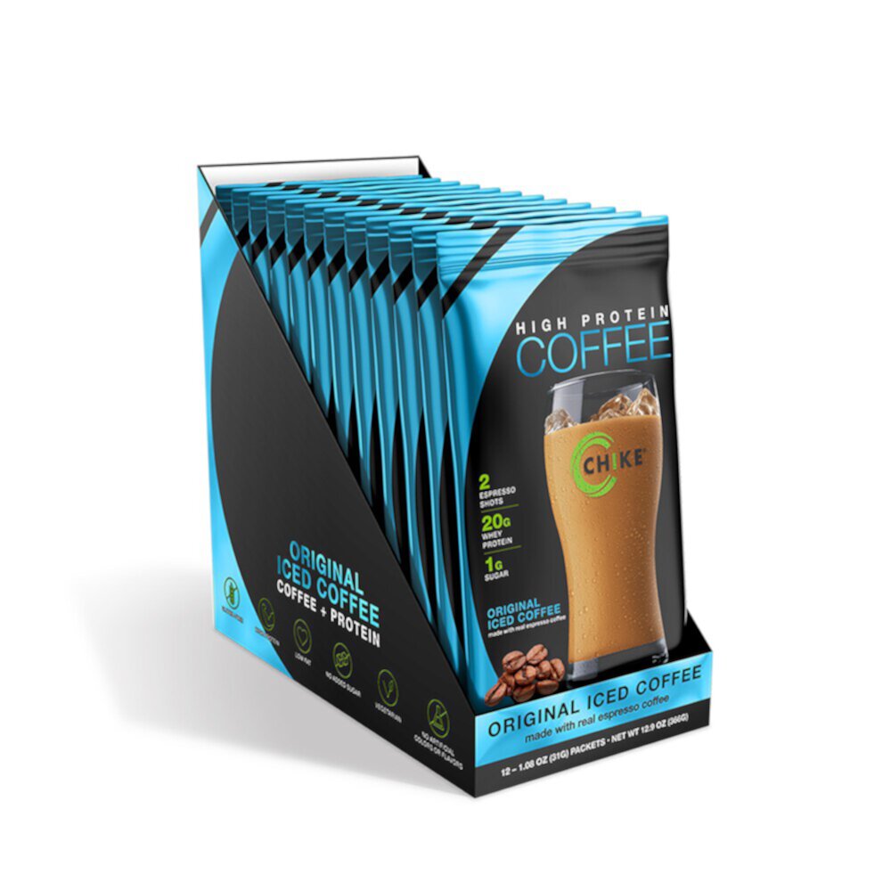 Оригинальный холодный кофе с высоким содержанием белка — 12 упаковок Chike Nutrition