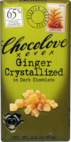 Kosher Dark Chocolate Bar Ginger Crystallized -- 3.2 oz Chocolove