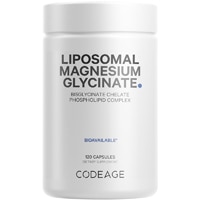 Liposomal Magnesium Bisglycinate Chelate Mineral Supplement-BioMag Phospholipids -- 120 Capsules (Капсулы) Codeage