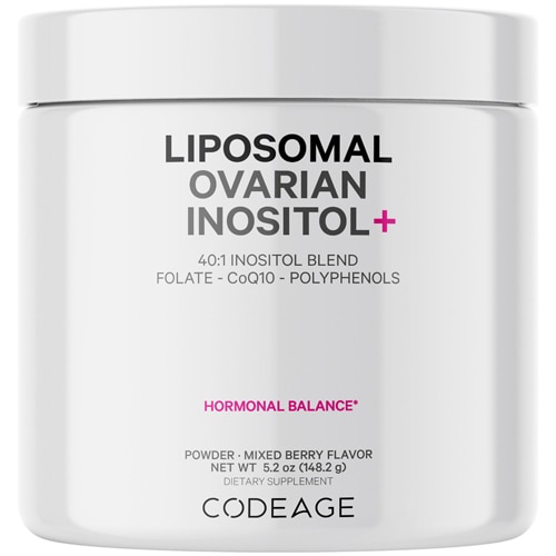 Liposomal Ovarian Inositol Powder - Myo & D-Chiro-Inositol - Folate CoQ10 Phytosome Mixed Berry -- 5.2 oz Codeage