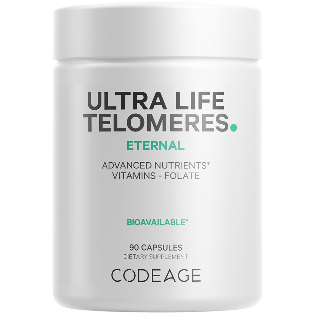 Ultra Life Telomeres+ - 5 MTHF Фолат В9 - В12 - D3 -L-Теанин Ашваганда - 90 капсул - Codeage Codeage