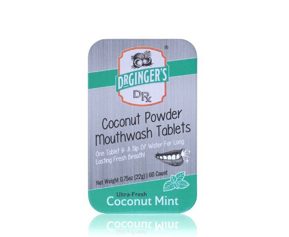 Таблетки для полоскания рта с кокосовым порошком Ultra Fresh Coconut Mint, 60 таблеток Dr. Ginger's