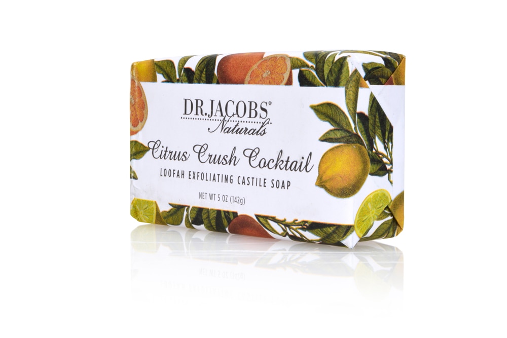 Naturals Loofah Отшелушивающее кастильское кусковое мыло, коктейль Citrus Crush — 5 унций Dr. Jacobs