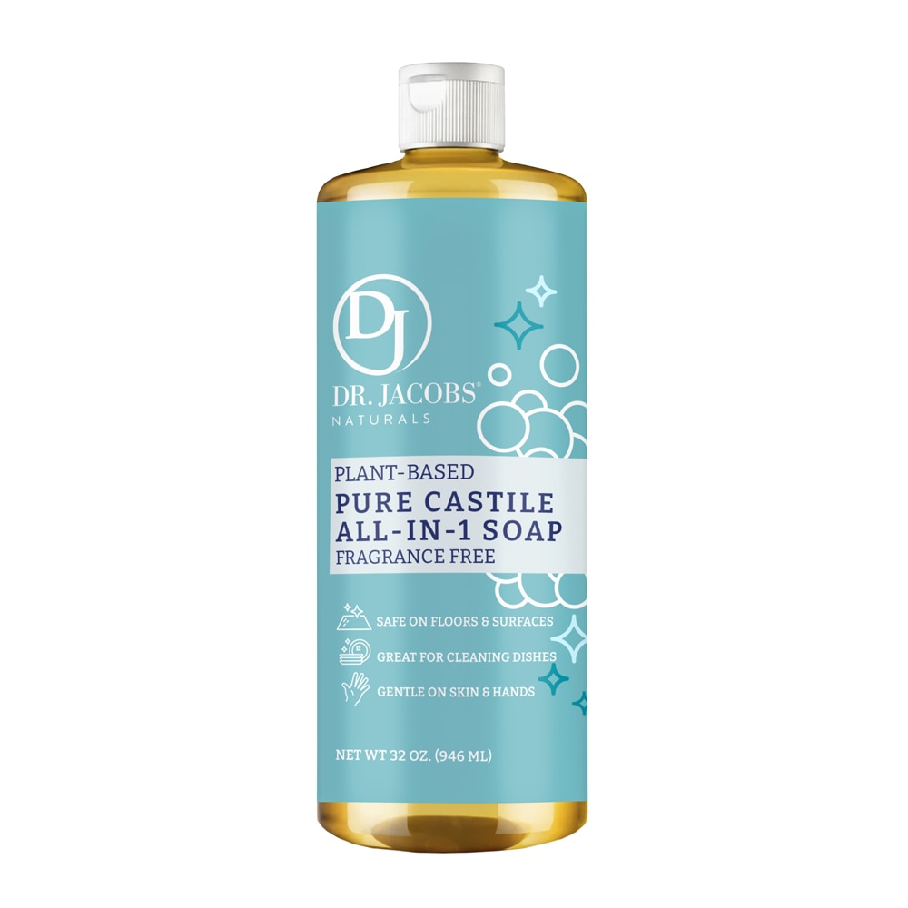 Naturals Pure Castile Универсальное мыло без запаха, 32 жидких унции Dr. Jacobs