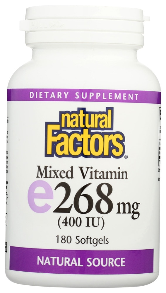 Смесь витамина Е 268 мг — 400 МЕ — 180 мягких таблеток Natural Factors