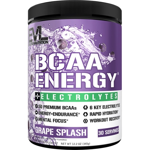 BCAA Energy + Electrolytes Grape Splash -- 30 Servings (Порции) EVLution Nutrition