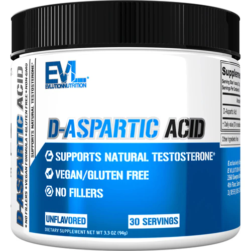 D-Aspartic Acid Powder (Порошок) Unflavored (Без вкуса) -- 30 Servings (Порции) EVLution Nutrition