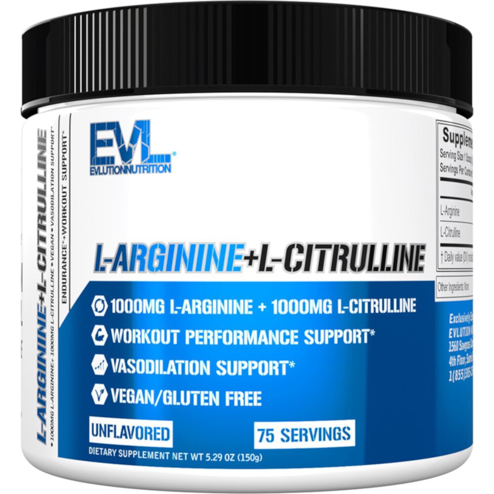 L-Arginine + L-Citrulline - Нейтральный вкус - 75 порций - EVLution Nutrition EVLution Nutrition