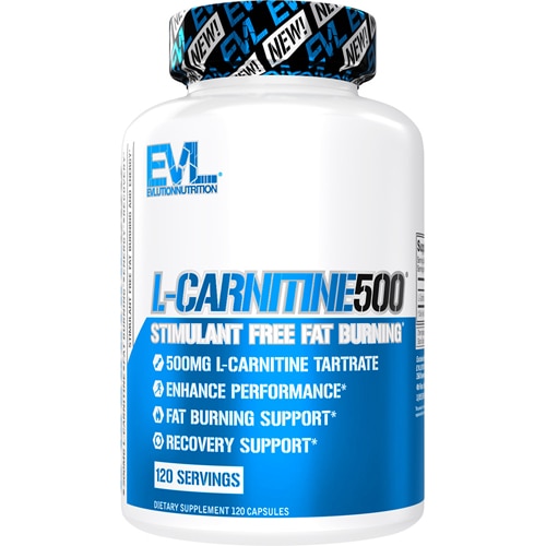 L-Carnitine500 - 120 капсул для повышения энергии и сжигания жира EVLution Nutrition