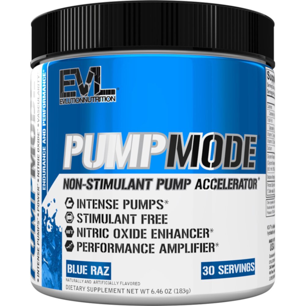 PumpMode Blue Raz -- 30 Servings (Порции) EVLution Nutrition