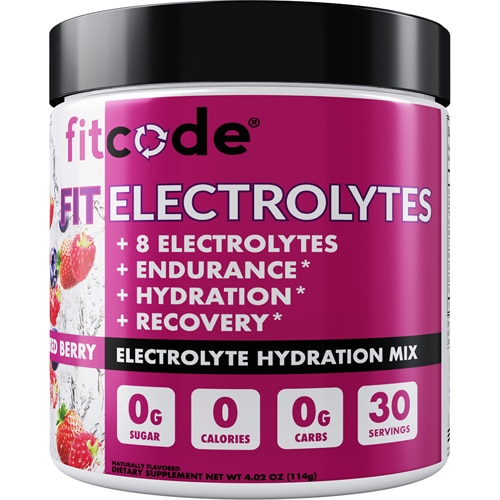 Fit Electrolytes – 30 порций ягодной смеси – 4,02 унции FITCODE