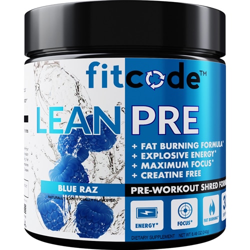 LeanPre - 30 Servings (Порции) Blue Raz -- 8.5 oz (Унции) FITCODE