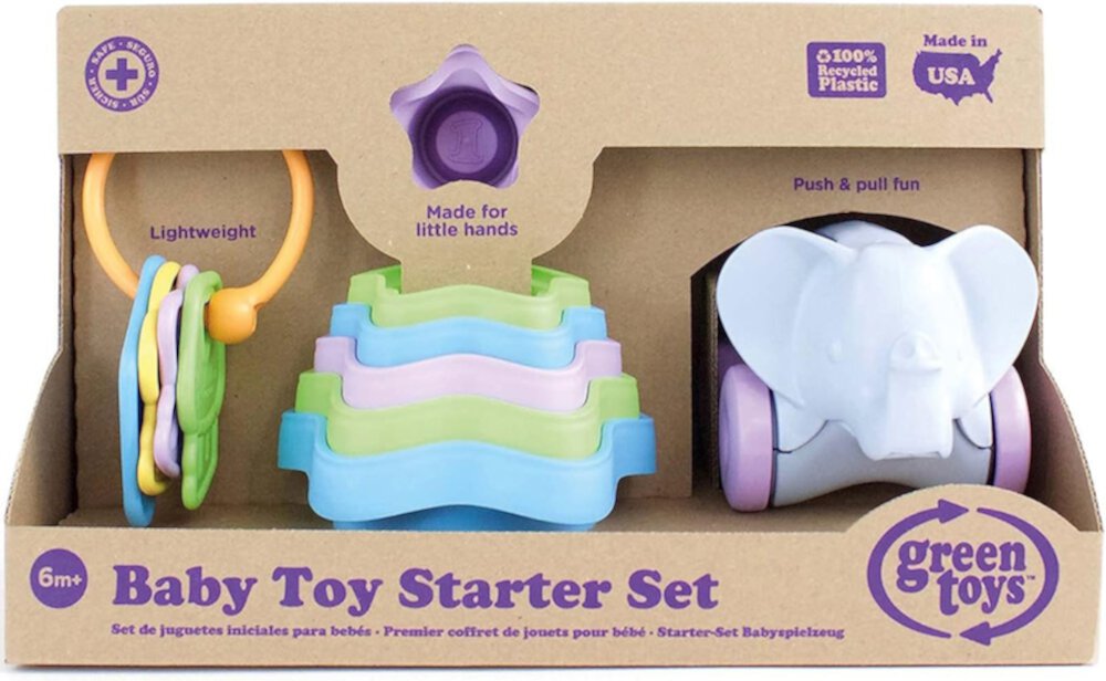 Подарочный набор детских игрушек, пластик, не содержащий BPA, для ребенка 6 месяцев + 3 игрушки — 1 комплект Green Toys