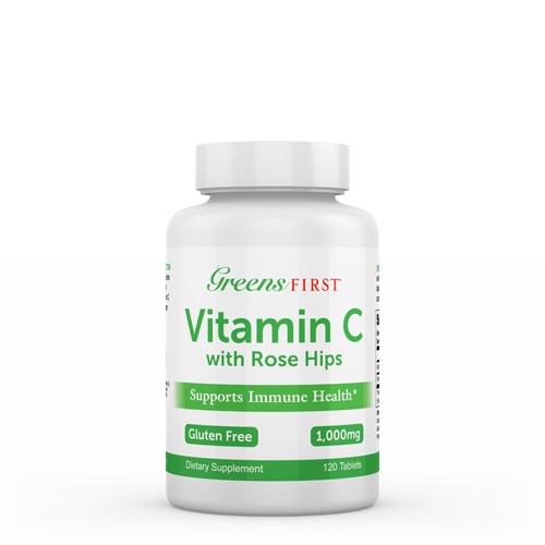 Vitamin C with Rose Hips -- 1000 mg - 120 Tablets (Таблетки) Greens First