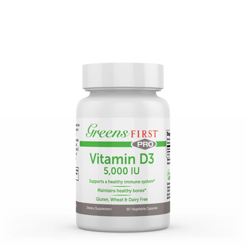 Vitamin D3 -- 5000 IU - 60 Vegetable Capsules (Растительные капсулы) Greens First