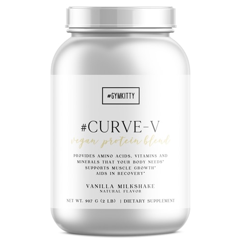#CURVE-V Веганская протеиновая смесь, ванильный молочный коктейль — 2 фунта #GYMKITTY