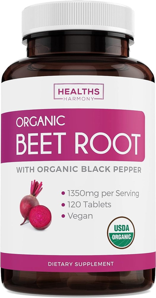 Organic Beet Root Tablets (Таблетки) -- 1350 mg - 120 Tablets Healths Harmony