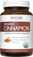 Organic Ceylon Cinnamon Tablets (Таблетки) -- 120 Tablets Healths Harmony