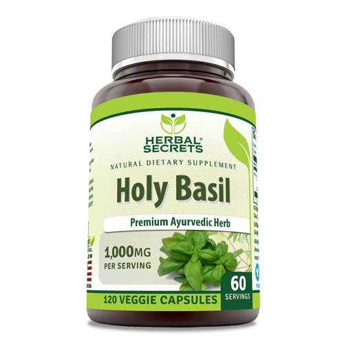 Базилик священный — 500 мг — 120 капсул Herbal Secrets
