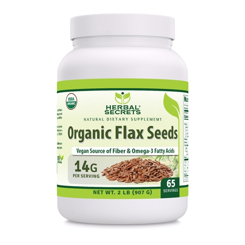 Organic Whole Flaxseed -- 2 lbs Herbal Secrets