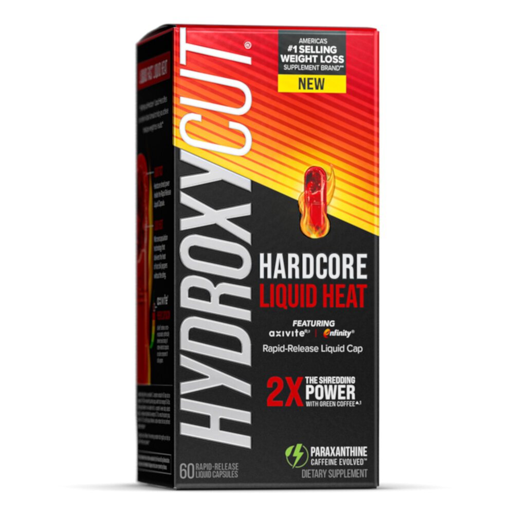 Hardcore Liquid Heat — 60 капсул с жидкостью быстрого высвобождения Hydroxycut