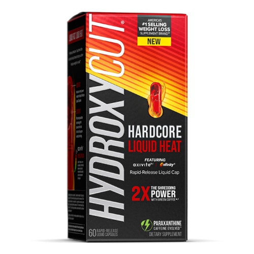 Hardcore Liquid Heat — 60 капсул быстрого высвобождения с зелёным кофе и параксантином Hydroxycut