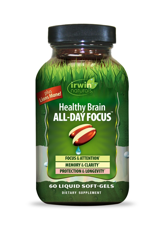 Healthy Brain All-Day Focus -- 60 Liquid Softgels (Жидкие мягкие капсулы) Irwin Naturals