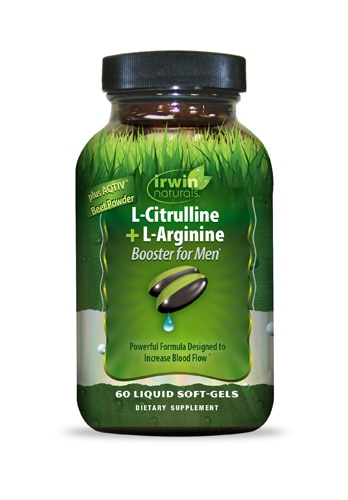 L-Citrulline + L-Arginine Booster for Men -- 60 Liquid Softgels (Жидкие мягкие капсулы) Irwin Naturals