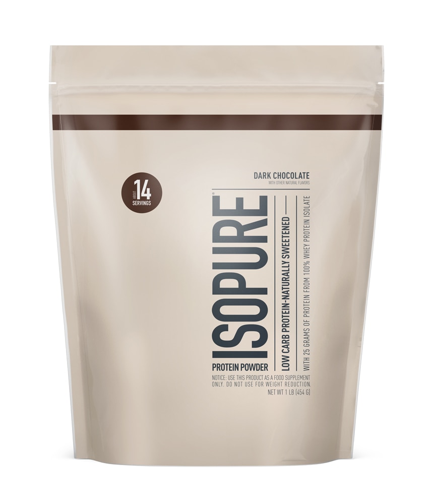 Low Carb Protein-Naturally Sweetened Powder (Порошок) Dark Chocolate -- 14 Servings (Порции) Isopure