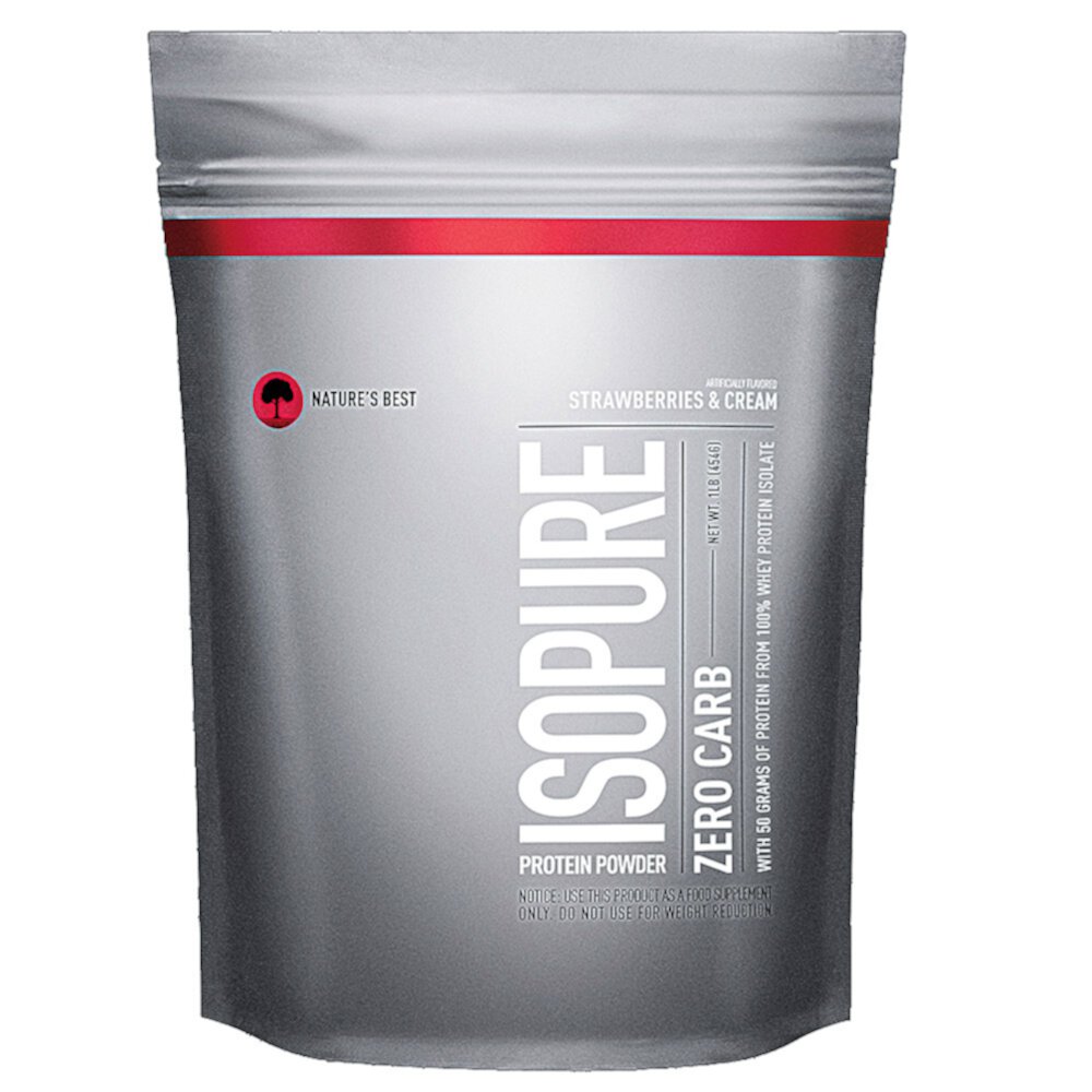 Low Carb Protein Powder (Порошок) Strawberries & Cream (Крем) -- 15 Servings (Порции) Isopure