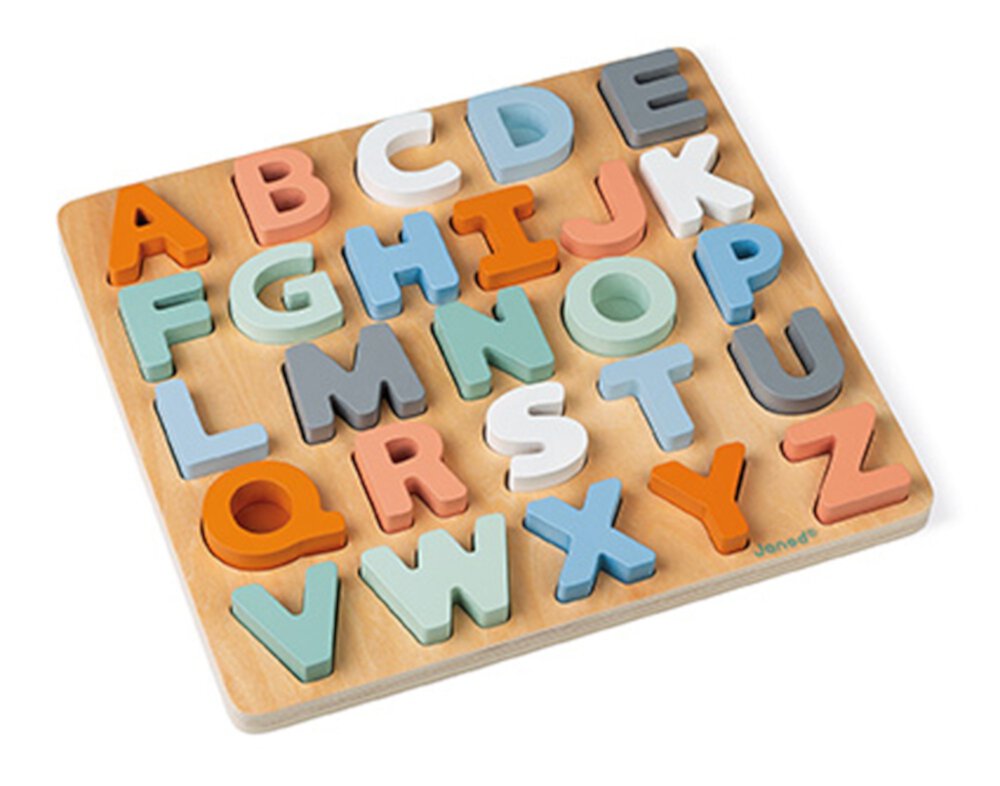 Деревянный пазл с алфавитом SWEET COCOON для детей от 2 лет — 1 пазл Janod Toys