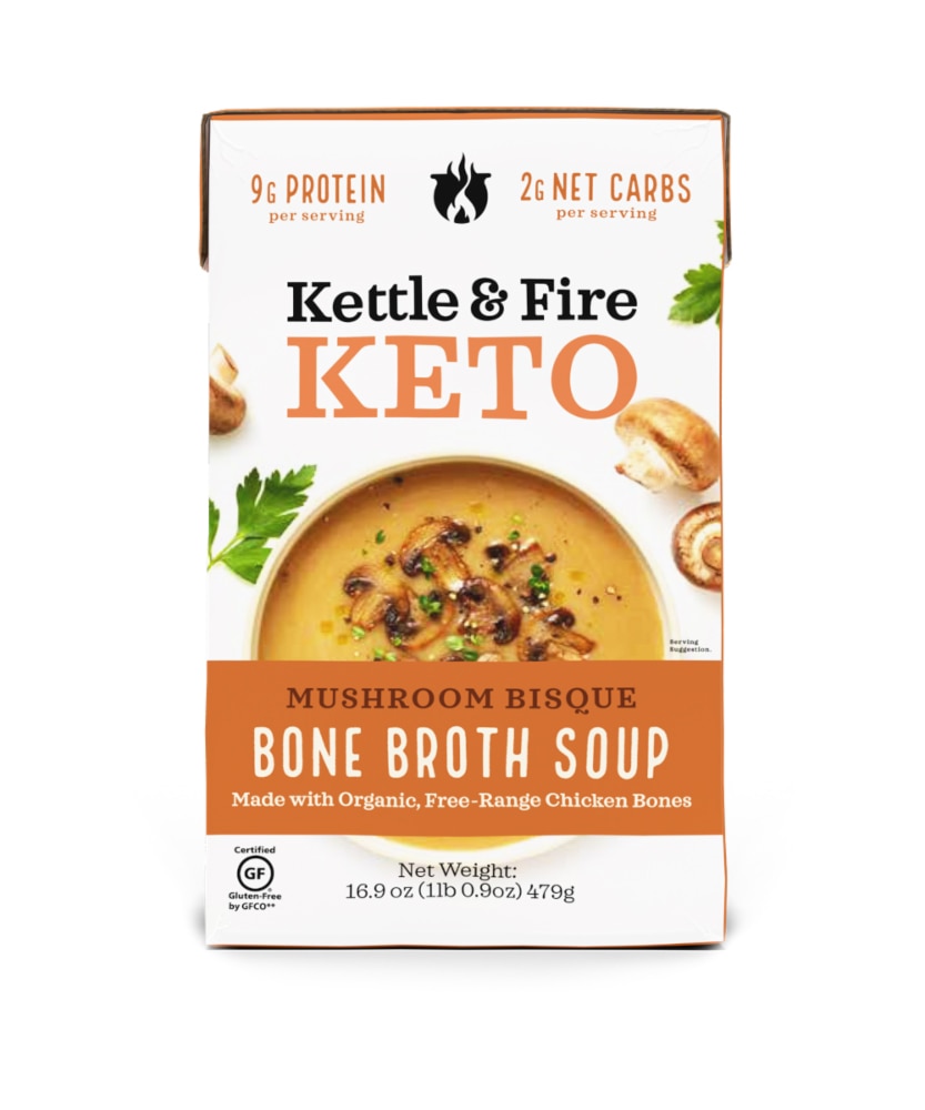 Суп на курином костном бульоне с грибным бисквитом — 16,9 унций Kettle & Fire