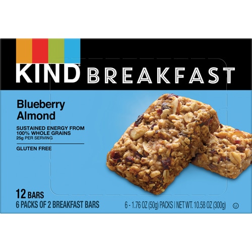 Gluten Free Breakfast Protein Bars Blueberry Almond -- 6 Packs Kind