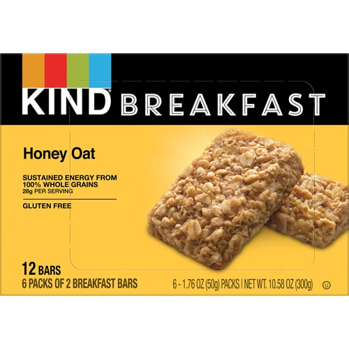 Gluten Free Breakfast Protein Bars Honey Oat -- 6 Packs Kind