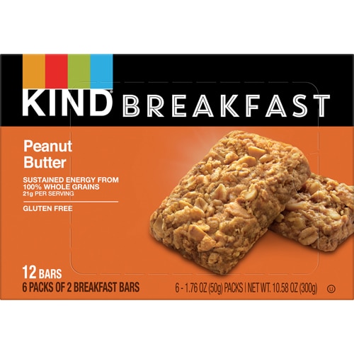 Gluten Free Breakfast Protein Bars Peanut Butter -- 6 Packs Kind