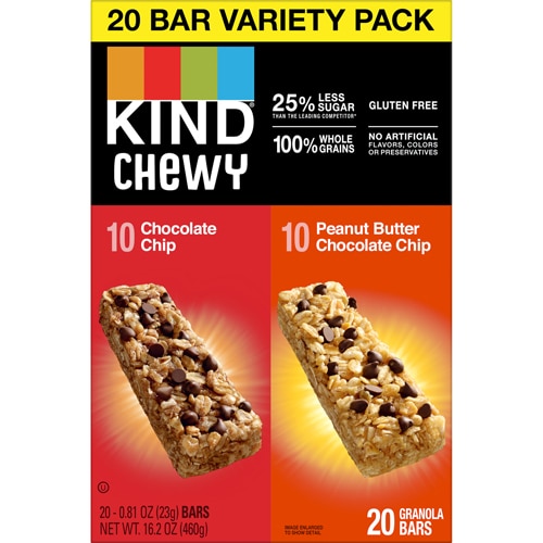 Gluten Free Kid Granola Oat Bars Peanut Butter Chocolate Chip & Chocolate Chip -- 20 Bars Kind