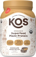 Органический растительный протеиновый порошок из суперпродуктов — 28 порций Шоколадно-арахисовое масло — 38,5 унций KOS