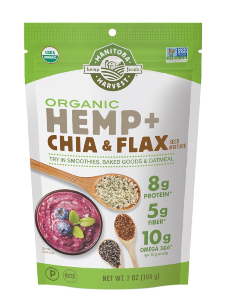 Organic Hemp + Chia & Flax -- 7 oz (Унции) Manitoba Harvest