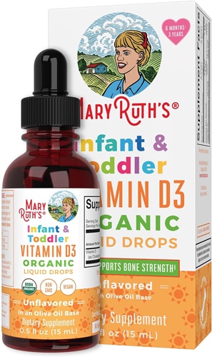 Витамин D3 в каплях для младенцев и малышей, без вкуса, 0,5 жидких унций MaryRuth's Organics