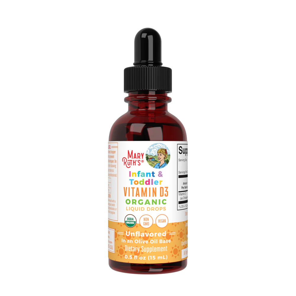 Organic Infant & Toddler Vitamin D3 Drops (Капли) Unflavored (Без вкуса) -- 0.5 fl oz (Жидкие унции) MaryRuth's