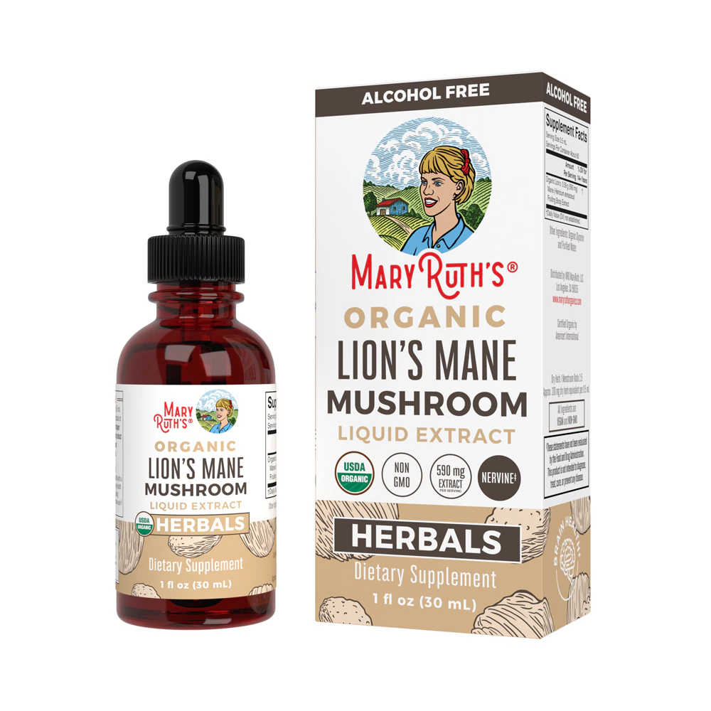 Organic Lion's Mane Mushroom Drops (Капли) -- 1 fl oz (Жидкие унции) MaryRuth's