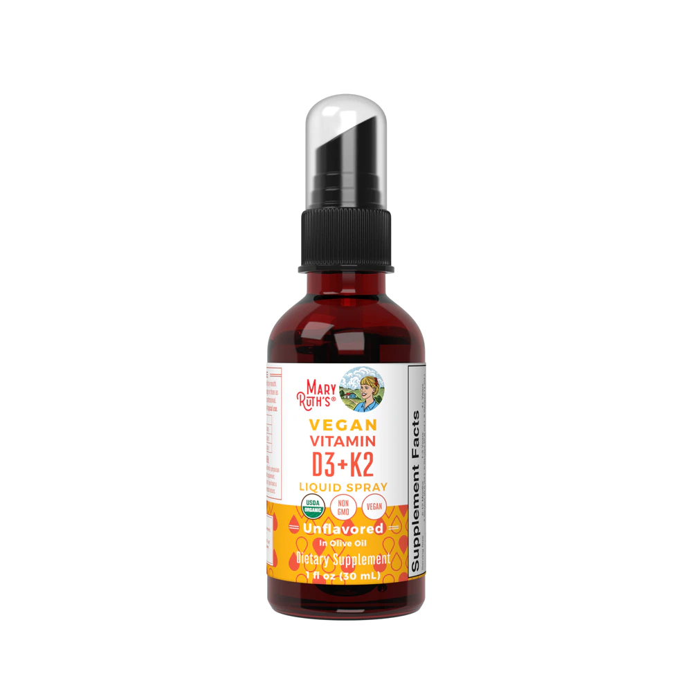 Organic Vegan Vitamin D3 + K2 Spray (Спрей) Unflavored (Без вкуса) -- 1 fl oz (Жидкие унции) MaryRuth's