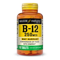 B-12 -- 250 mcg - 100 Tablets (Таблетки) Mason Natural