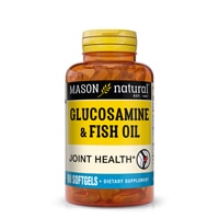 Глюкозамин и рыбий жир – 90 мягких таблеток Mason Natural