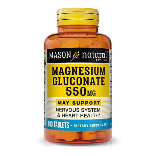 Магний Глюконат - 550 мг - 100 таблеток - Mason Natural Mason Natural
