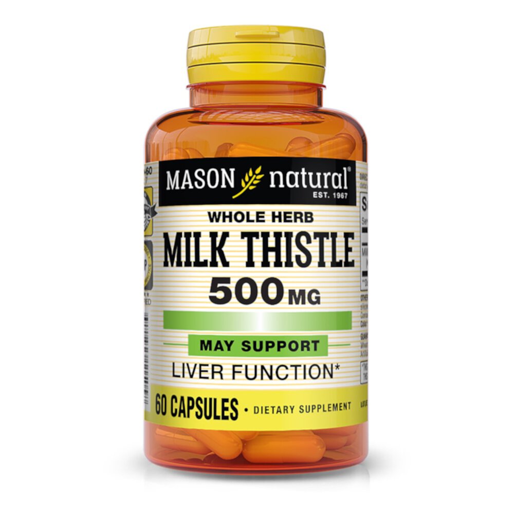 Расторопша - 500 мг - 60 капсул - Mason Natural Mason Natural